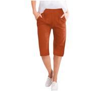 Generisch Pantalon mi-long pour femme avec jambes larges - Pantalon décontracté - Poches pratiques - Taille légère et hautement élastique - Coupe ample - Pantalon confortable au quotidien - Matériau