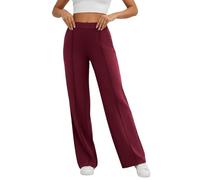 Generisch Pantalon pour femme taille haute, pantalon long baggy taille haute, pantalon de yoga cintré, élégant, grandes tailles, pantalon en tissu avec poches, pantalon d'hiver léger et confortable