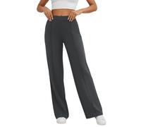 Generisch Pantalon pour femme taille haute, pantalon long élégant taille haute cintré pantalon de yoga grandes tailles pantalon baggy en tissu baggy avec poches automne hiver léger et confortable