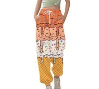 Generisch Pantalon pour fille avec taille élastique imprimée sur glace pour les activités de loisirs confortables, vêtements de jeu d'extérieur durables pour les tout-petits entre deux treize ans