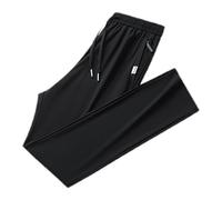 Generisch Pantalon stretch à séchage rapide pour homme, décontracté, unisexe, avec taille élastique, cordon de serrage, pour un usage quotidien actif, Noir , XXL