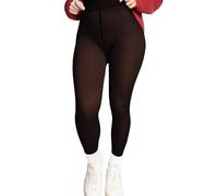 Generisch Pantalon thermique doublé pour femme avec aspect collant - Pantalons d'hiver chauds avec doublure en polaire | Leggings opaques à effet translucide, M
