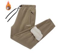 Generisch Pantalon thermique pour homme - Pantalon de jogging baggy - Pantalon de loisirs - En polaire - Couleur unie - Confortable - Pantalon de sport droit - Pantalon de neige avec doublure en