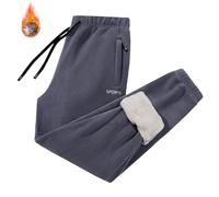 Generisch Pantalon thermique pour homme - Pantalon de jogging baggy - Pantalon de loisirs - En polaire - Couleur unie - Confortable - Pantalon de sport droit - Pantalon de neige avec doublure en