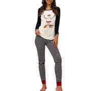 Generisch Pantalons Bas Larges et les États-Unis Un Caricature de Noël Homme à la Maison Deux ensembles Pyjamas Leggings avec frappe Femmes, Noir , M
