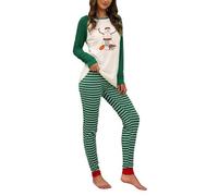 Generisch Pantalons Bas Larges et les États-Unis Un Caricature de Noël Homme à la Maison Deux ensembles Pyjamas Leggings avec frappe Femmes, vert, M