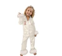 Generisch Pantalons de Jogging Enfants Mode Imprimé Mignon Décontracté Confort Pyjamas Ensemble Manches Longues Chemise Pantalons Deux Ensembles T-shirts Hommes, beige, 12-13 ans