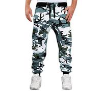 Generisch Pantalons Pantalons décontractés Hommes Imprimé Camouflage Pantalons Pantalons Ample Décontracté Mode Pantalon long Pantalon décontracté Pantalon tout assorti, Blanc., L