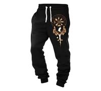 Generisch Pantalons pour hommes en molleton chauds/vestes Viking du Moyen Âge Mythologie nordique Halloween automne et hiver décontractés et contemporains Vêtements, L - Noir., M
