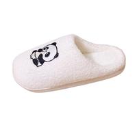 Generisch Pantoufles chaudes et confortables pour femme - Motif panda de dessin animé - Semelle souple - Pour l'intérieur et l'extérieur - Chaussures confortables pour l'hiver, Blanc2, 41 EU