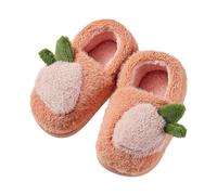 Generisch Pantoufles chaudes pour fille, pantoufles légères, pantoufles antidérapantes pour enfant avec semelle profilée antidérapante, chaussons d'hiver en fourrure intérieure douillette, rouge, 36