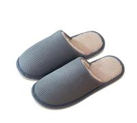 Generisch Pantoufles chaudes pour homme et femme - Confortables - En mousse à mémoire de forme - Pour l'hiver - Antidérapantes, gris, 44 EU