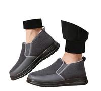 Generisch Pantoufles chauffantes pour homme - Chaussures confortables à enfiler - Chaussures de travail avec fourrure synthétique - Semelle épaisse - Chaussures de course pour la santé - Pour la