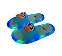 Generisch Pantoufles de loisirs lumineuses avec semelle au design de dessin animé pour l'intérieur et l'extérieur - Un véritable accroche-regard avec des accents lumineux, bleu, 45 EU