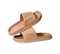 Generisch Pantoufles d'été en caoutchouc pour femme - Super douces et antidérapantes avec semelle EVA épaisse - Mules unisexes, pantoufles d'été, pantoufles de bain et chaussures nuages, marron, 44 EU