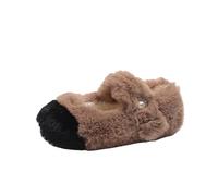 Generisch Pantoufles d'hiver chaudes en peluche - Pantoufles décontractées - Douces et confortables - Antidérapantes - Douces et confortables, marron, 35 EU