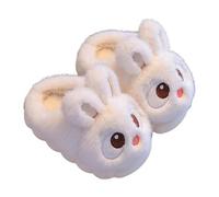 Generisch Pantoufles d'hiver chaudes en peluche pour bébé fille - Chaussons douillets et moelleux - Doux et confortables - Antidérapants - Doux et confortables, Blanc., 38 EU
