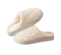 Generisch Pantoufles d'hiver chaudes pour femme - En peluche - Confortables - Unisexe - Semelle douce - Antidérapantes - Pour l'intérieur et l'extérieur, Blanc., 36 EU