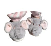 Generisch Pantoufles d'hiver chaudes pour homme et femme avec mousse à mémoire de forme, pantoufles confortables avec motif éléphant pour l'hiver à la maison, semelle douce, chaude pour plus de