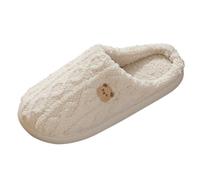 Generisch Pantoufles d'hiver chaudes pour homme et femme - Pantoufles en coton pour femme - En forme d'animal - Unisexe - Confortables - En polaire - Motif de dessin animé, Blanc., 40 EU