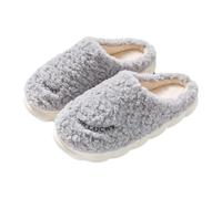 Generisch Pantoufles d'hiver confortables en peluche pour femme - Pantoufles mignonnes - Pantoufles à plateforme - Chaussons douillets - Chaussons d'intérieur moelleux - Confortables - Chaussons