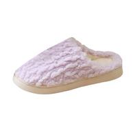 Generisch Pantoufles d'hiver en peluche pour femme - Antidérapantes et chaudes - En feutre - Confortables - Semelle épaisse - Unisexe - Pour l'intérieur et l'extérieur, lilas, 40 EU
