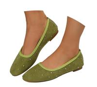 Generisch Pantoufles élégantes avec détails étincelants : chaussures décontractées et confortables à profil bas pour tout le monde, vert, 39 EU