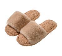 Generisch Pantoufles élégantes et simples pour femme, pantoufles doublées en peluche, chaussons doux et confortables, pantoufles en feutre chaud pour l'hiver, pantoufles avec mousse à mémoire de forme