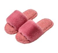 Generisch Pantoufles élégantes et simples pour femme, pantoufles doublées en peluche, chaussons doux et confortables, pantoufles en feutre chaud pour l'hiver, pantoufles avec mousse à mémoire de forme