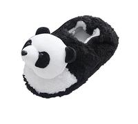 Generisch Pantoufles en coton pour enfants - Mignon panda stéréoscopique - Chaussons chauds et antidérapants en coton pour l'intérieur, Noir , 30 EU