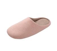 Generisch Pantoufles Femme Hiver Noël Couples Hiver Maison Chaud Coton Pantoufles Couleur Unie Hommes Femmes Couples Intérieur Maison Simple Silence Coton Pantoufles, Rose, 41 EU