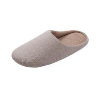 Generisch Pantoufles Femme Hiver Noël Couples Hiver Maison Chaud Coton Pantoufles Couleur Unie Hommes Femmes Couples Intérieur Maison Simple Silence Coton Pantoufles, kaki, 41 EU
