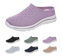 Generisch Pantoufles fermées pour femme - En feutre - Plateforme antidérapante - En maille épaisse - Demi-pantoufles - Confortables et légères, lilas, 43 EU