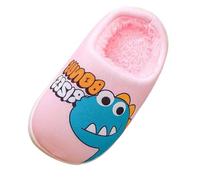 Generisch Pantoufles Lapin Enfants Chaussures Doux Coton Pantoufles Mode Mignon Dessin Animé Dinosaure Maison Chaud Coton Pantoufles Eau Chaussures Bébé 20, Rose, 31.5 EU