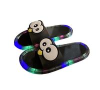 Generisch Pantoufles Lumineuses décontractées pour Adultes, avec Semelle Style bohème et Confortable, Motif Couple de Dessins animés, pour Une Utilisation intérieure et extérieure. (Black, 39)