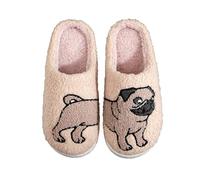 Generisch Pantoufles mignonnes en forme de chien de blaireau pour femmes et hommes - Hiver chaud - Mules en peluche nouveauté drôle de chien - Chaussons ménagers mignons - Pantoufles en feutre