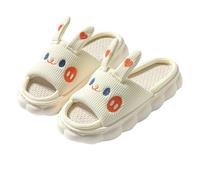 Generisch Pantoufles mignonnes en lin pour couples de femmes et hommes - Avec orteils exposés - Pour quatre saisons, Blanc., 37 EU