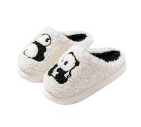 Generisch Pantoufles panda pour enfants - Pantoufles mignonnes amusantes et confortables - Chaussons d'hiver doux et chauds - Chaussons en peluche pour garçons et filles, beige, 32 EU