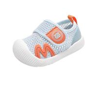 Generisch Pantoufles pieds nus pour enfants et bébés Sandales d'été en maille respirante Semelle souple Surface en maille pour garçons de 1 à 4 ans Chaussures confortables pour enfants, Bleu (02), 22