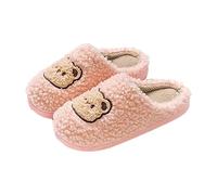 Generisch Pantoufles plates douces en peluche pour homme et femme - Pantoufles d'intérieur en mousse à mémoire de forme - Pantoufles antidérapantes à l'avant fermées - Pantoufles mignonnes, Rose, 36