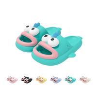 Generisch Pantoufles Poisson Clown Pantoufles Poisson Lâche Pantoufles Mignonnes Amusantes 3D Cartoon Poisson Pantoufles pour l'été, vert, 42/43 EU