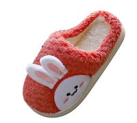 Generisch Pantoufles pour bébé fille - En peluche chaude - Pantoufles décontractées - Chaussons douillets et moelleux - Doux et confortables - Antidérapants - Doux et confortables, rouge, 26 EU