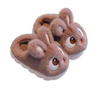 Generisch Pantoufles pour bébé fille hiver chaudes en peluche douces et moelleuses, pantoufles souples et confortables antidérapantes pour enfants, douces, confortables, café, 38 EU