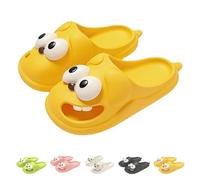 Generisch Pantoufles pour chien à gros yeux pour homme et femme - Pantoufles amusantes 3D avec semelle antidérapante - Séchage rapide - Légères, jaune, 38/39 EU