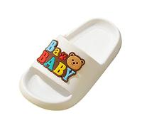Generisch Pantoufles pour enfants garçons filles sandales de douche été dessin animé antidérapant salle de bain chaussures d'eau pour tout-petits, Blanc., 23 EU