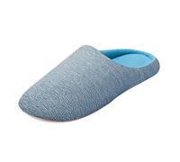 Generisch Pantoufles pour femme - Couleur unie - Automne et hiver - En coton - Antidérapantes - Chaudes et confortables - Semelles souples semi-fermées - Pour l'intérieur et l'extérieur, bleu ciel,