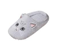 Generisch Pantoufles pour femme en mousse à mémoire de forme, moelleuses, confortables, chaudes, mignons, chats, caricatures, pantoufles d'hiver en peluche pour l'intérieur