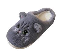 Generisch Pantoufles pour femme en mousse à mémoire de forme, moelleuses, confortables, chaudes, mignons, chats, caricatures, pantoufles d'hiver en peluche pour l'intérieur