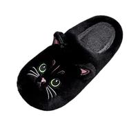 Generisch Pantoufles pour femme en mousse à mémoire de forme, moelleuses, confortables, chaudes, mignons, chats, caricatures, pantoufles d'hiver en peluche pour l'intérieur