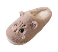 Generisch Pantoufles pour femme en mousse à mémoire de forme, moelleuses, confortables, chaudes, mignons, chats, caricatures, pantoufles d'hiver en peluche pour l'intérieur